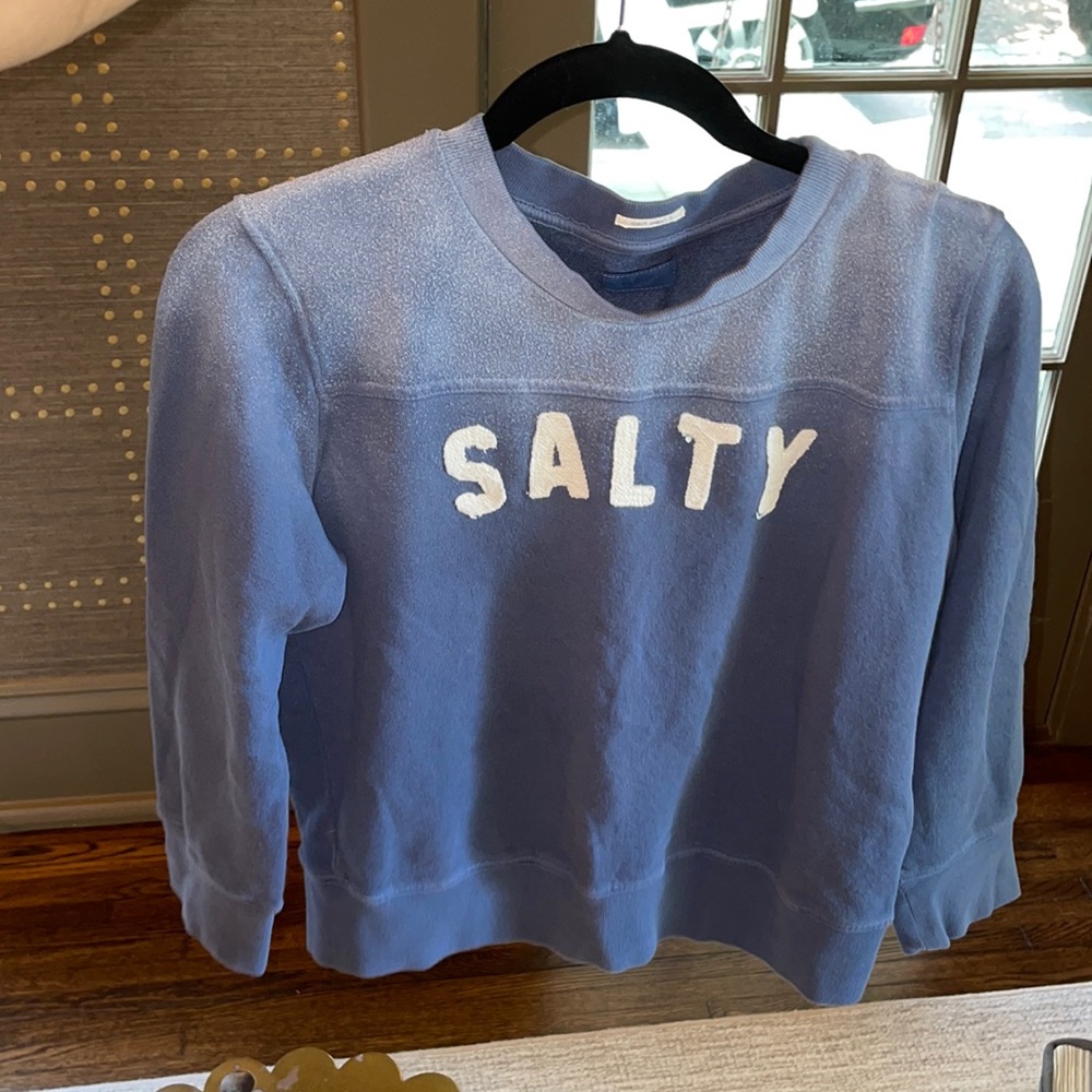 Mother denim “salty” sweatshirt blue ombré